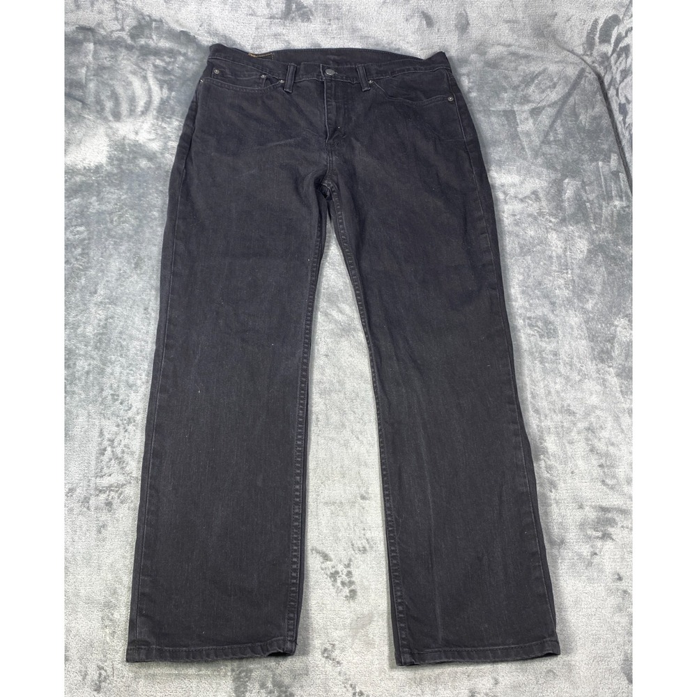 Levi's 514 Jeans Mens 36x30 Black Denim Dark Wash Straight Leg Everyday Wear
